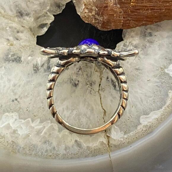Carolyn Pollack Southwestern Style Sterling Lapis Dragonfly Ring S 9.25 & 10.25 - Picture 8 of 10